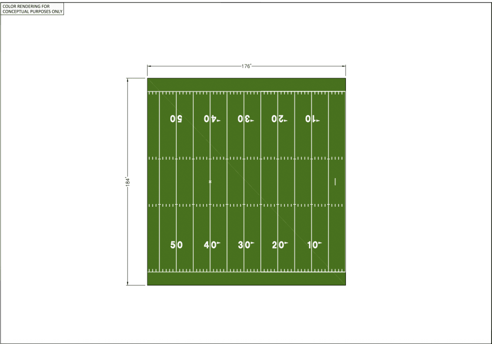 This is the proposed layout of the new indoor turf field at McKinney Boyd High School. (Courtesy McKinney ISD)