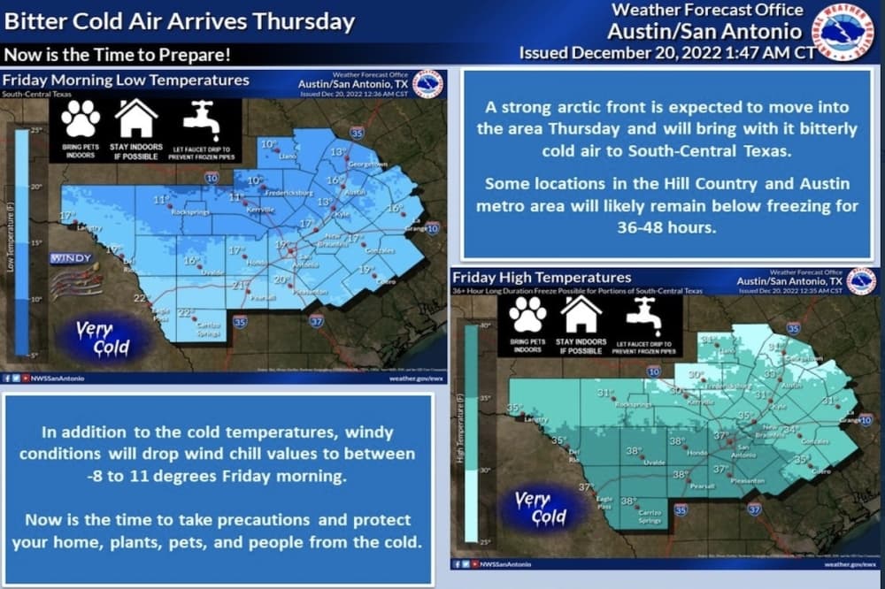 Arctic blast to bring freezing temperatures to Central Texas