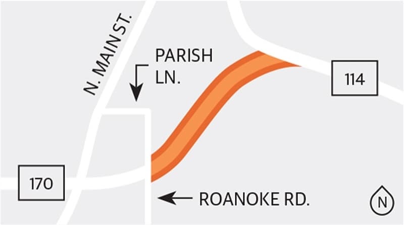 Road work at SH 170 continues through January