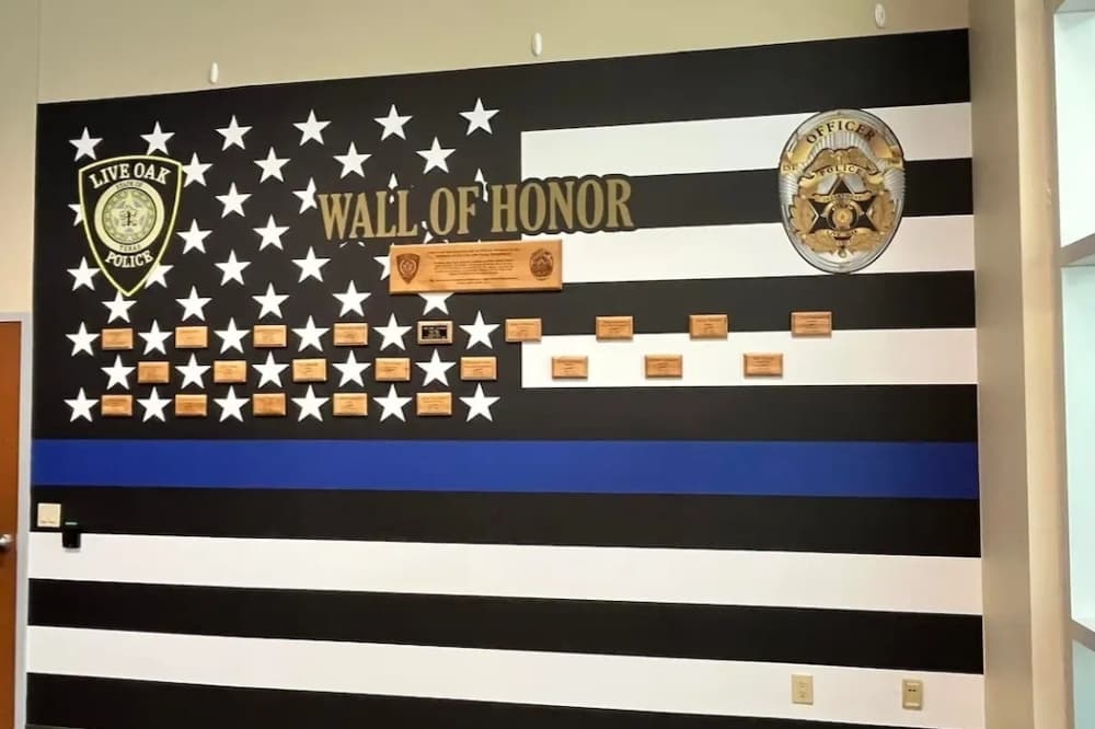 Live Oak Police Department unveils Honor Wall