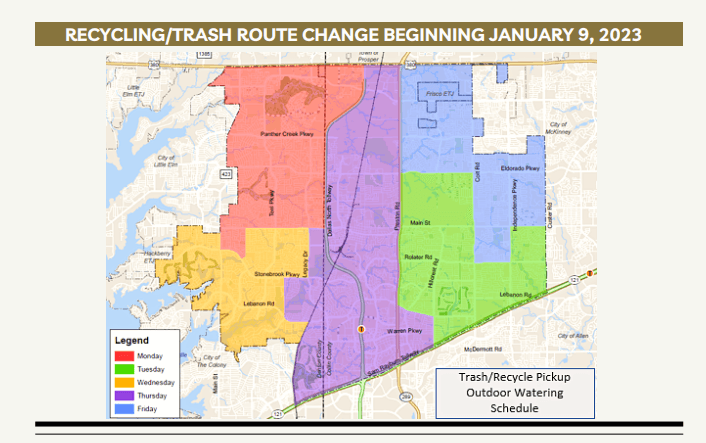 The city estimates 2,271 residential homes will be moved to the Tuesday pickup zone. (Courtesy city of Frisco)