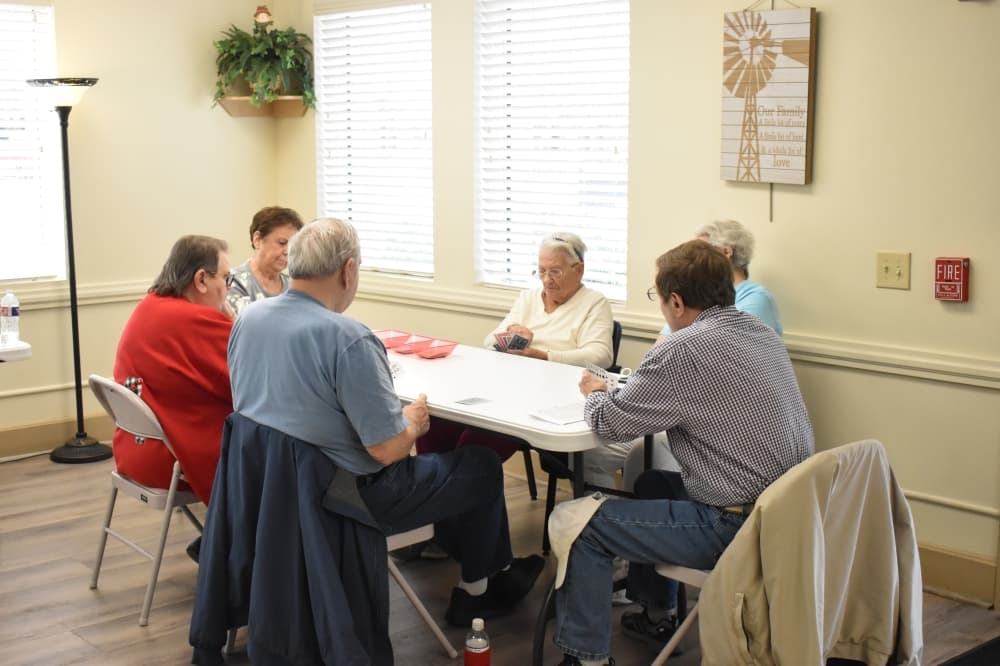 Every Tuesday and Friday, the Tomball Community Center hosts card games and dominoes. (Lizzy Spangler/Community Impact)