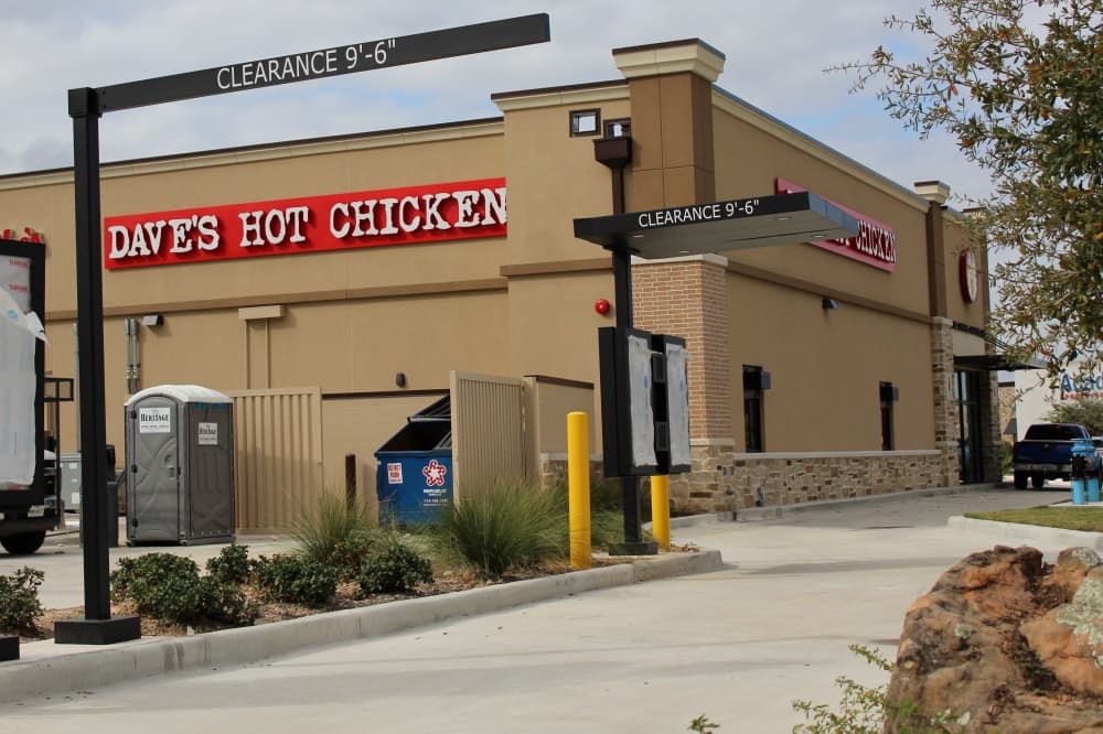 Dave's Hot Chicken offers chicken tenders and sliders with seven heat level options as well as sides, such as fries, macaroni and cheese, and kale slaw. (Emily Lincke/Community Impact)