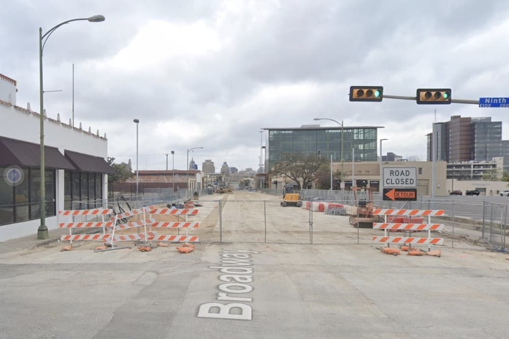 Eligible small businesses along Broadway Street between I-35 and Houston Street will be able to apply with the city of San Antonio for direct cash grants in addition to indirect financial aid to help offset some revenue lost during extended road projects. (Courtesy Google Streets)