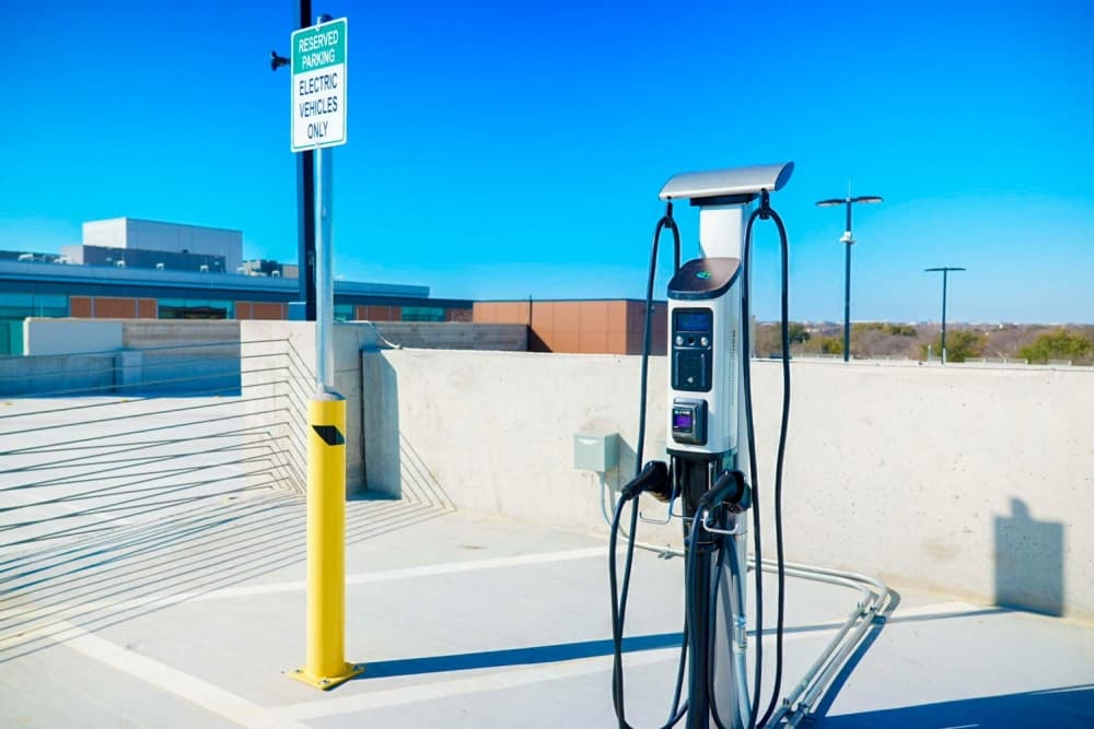 Electric vehicle chargers installed at new Round Rock Public Library garage ahead of Jan. 28 opening