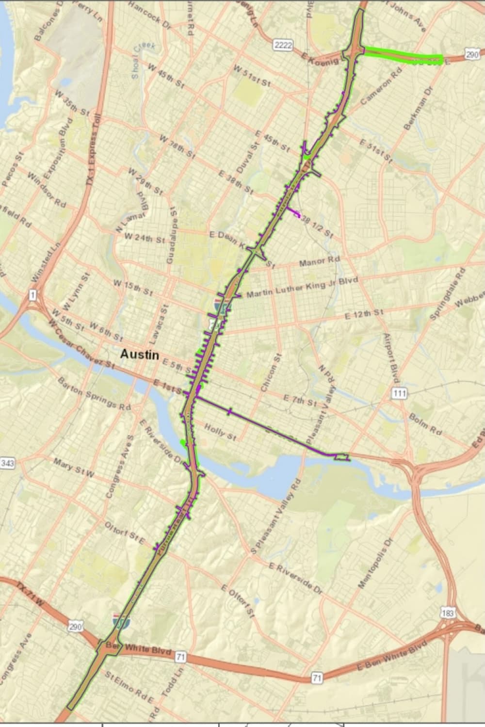 Map of a highway