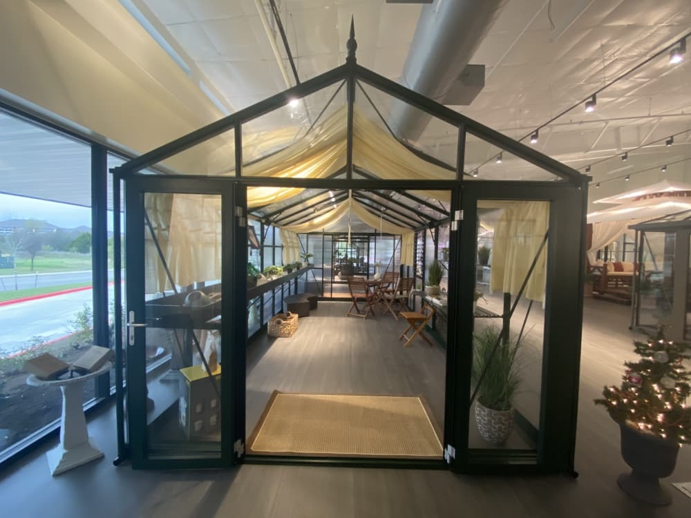 junior victorian greenhouse in showroom