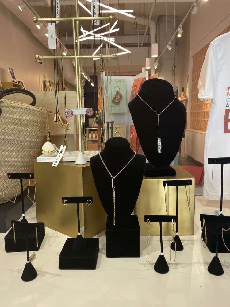 Necklaces and earings display