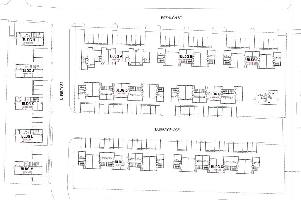 Site plan for the redevelopment of Cockrell homes in McKinney.