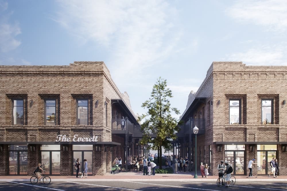 The 27,000-square-foot property known as The Everett will house shell, office and retail space for lease. (Rendering courtesy Lindsey Properties)