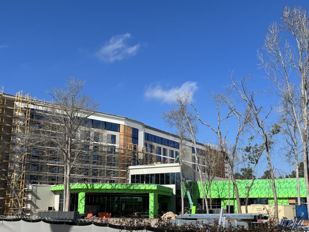 The Hyatt Regency Conroe Hotel and Convention Center is anticipated to open in 2023 in Grand Central Park. (Peyton MacKenzie/Community Impact)
