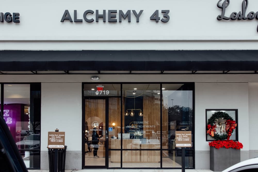 The exterior of Alchemy43 in the Uptown Plaza shopping center.