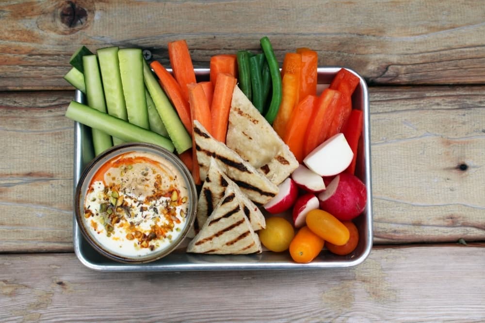 Customer can order an appetizer of Hummus   Seasonal Vegetables ($12.25). (Karen Chaney/Community Impact)