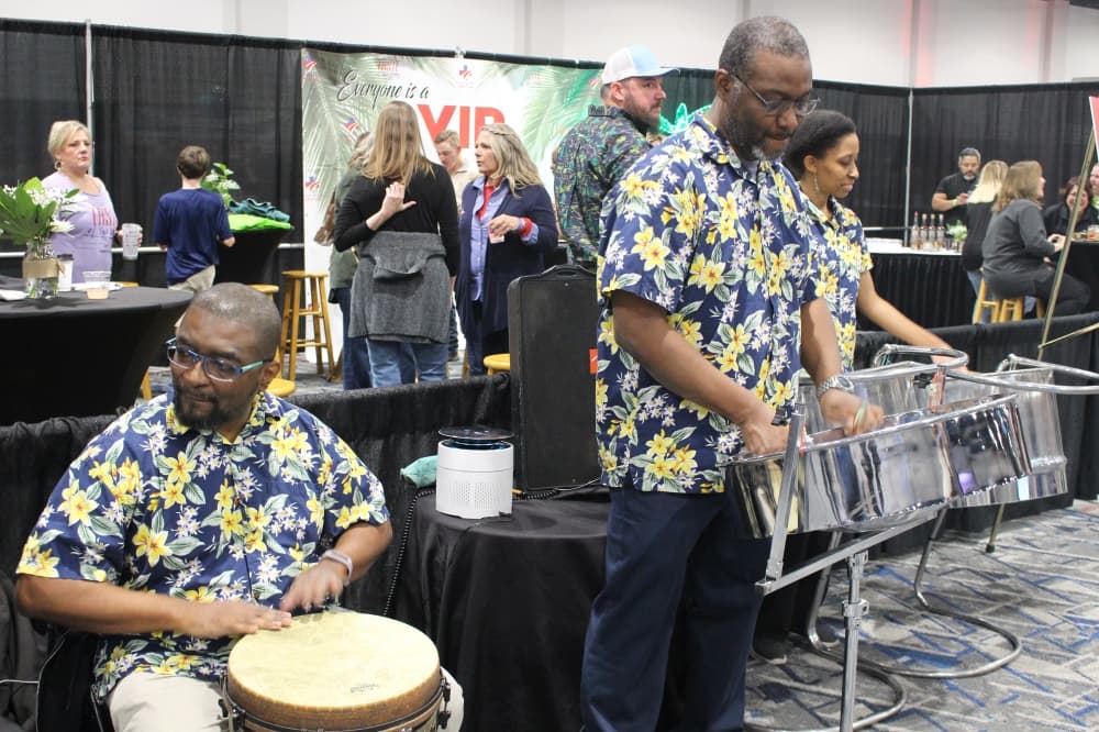 Musicians performed outside the VIP tent at Taste of the Town on Jan. 26. (Jessica Shorten/Community Impact)