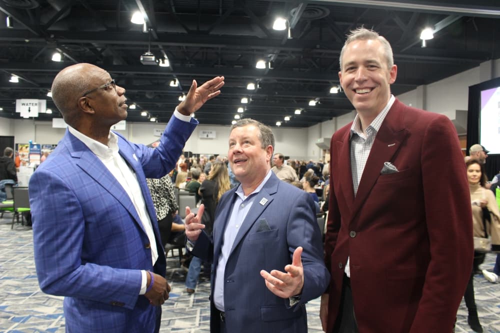 From left, Ted Harris, Nick Wolda and Jim Carman attended Taste of the Town on Jan. 26. (Jessica Shorten/Community Impact)