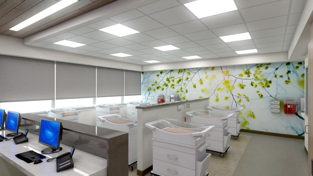 Rendering of an office area