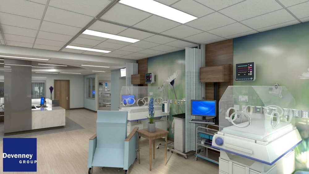 Rendering of the NICU area