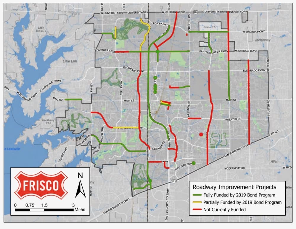 map of Frisco road projects