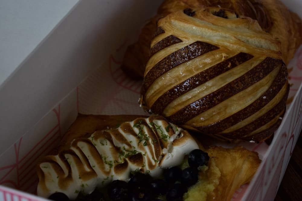 Tenfold Coffee offers a selection of pastries from the Houston-based Love Croissants. 