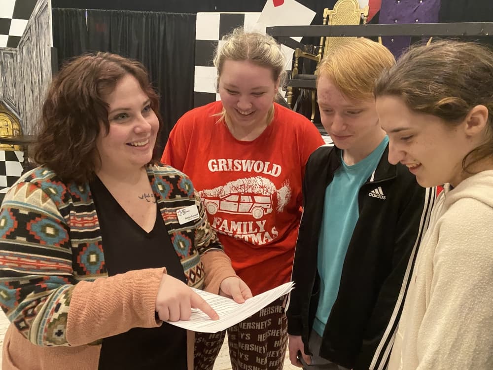 Director of Education Kaitlyn Wright works with students. (NTPA)