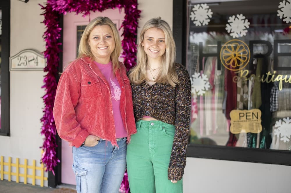 Hope Huber (right) said at age 18, she was determined to start her own business instead of going to college.