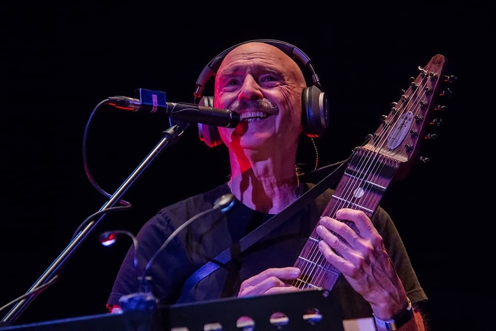 Stick Men, featuring members of King Crimson, is a progressive rock group composed of Pat Mastelotto, Tony Levin and Markus Reuter. The group performs original pieces played on primarily the Chapman stick and drums. (Courtesy Stick Men)