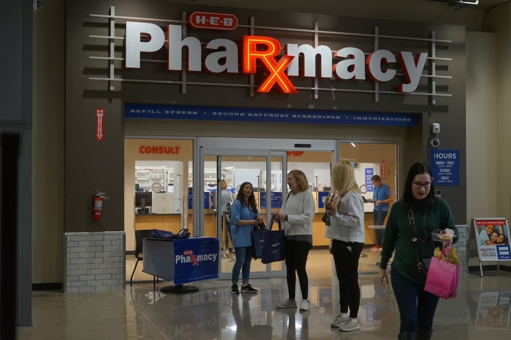 The store's first floor has a full-service pharmacy with a drive-thru. (Katy McAfee/Community Impact)