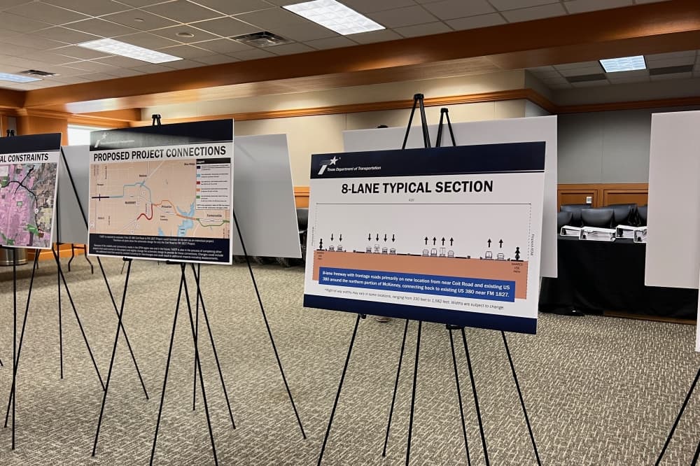 Board with freeway design information