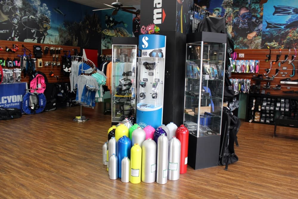 There is a full onsite retail shop at Scuba Adventures. (Karen Chaney/Community Impact)