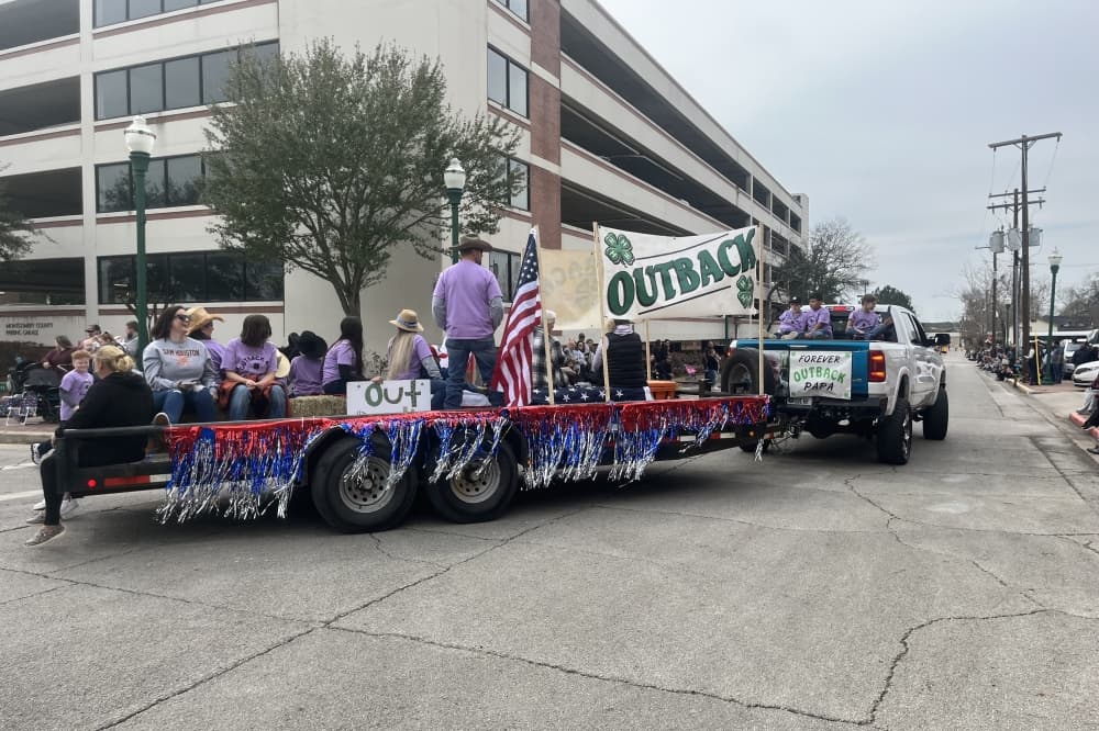 The Go Texan Parade consisted of multiple decorative floats, such as The Outback. (Peyton MacKenzie/Community Impact)