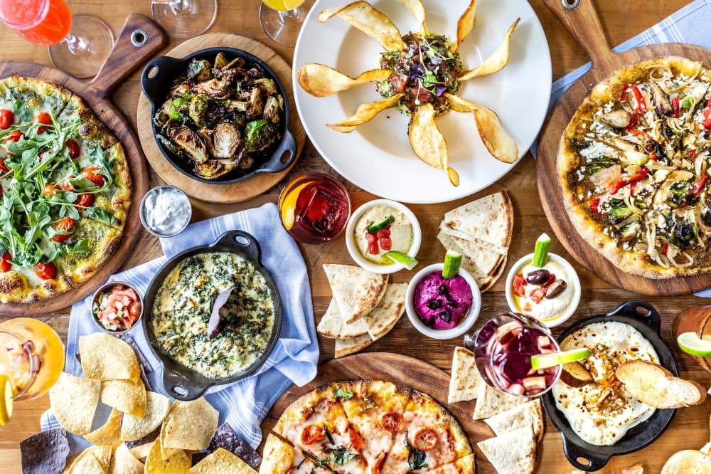 A variety of dips and appetizers