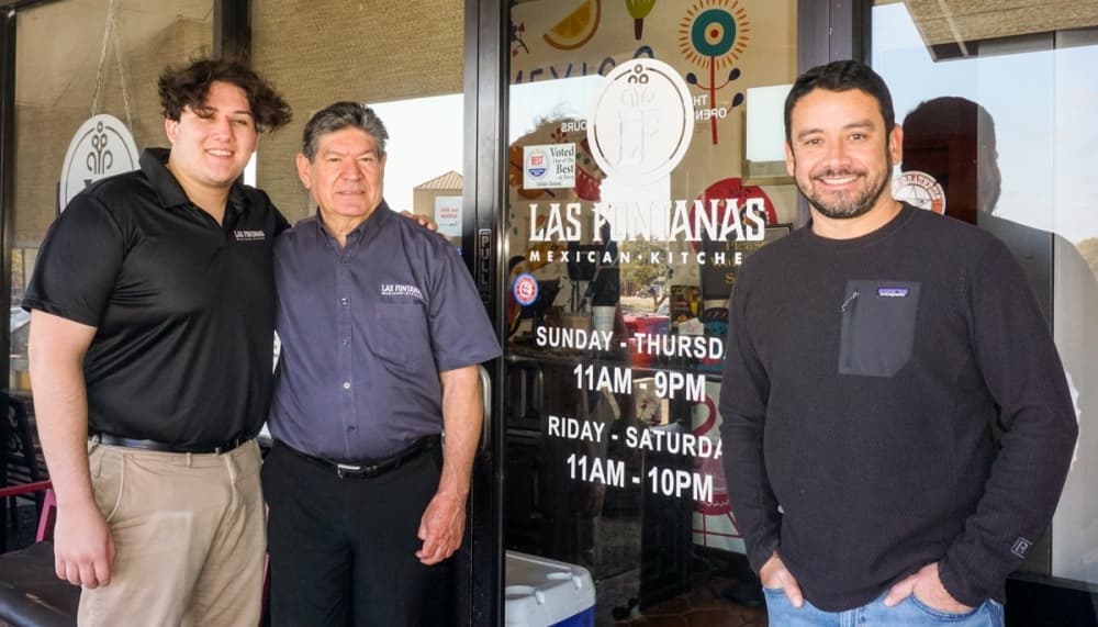Eli Trevino works alongside his grandfather Israel Senior Trevino and father Israel Trevino (left to right) at the family-owned business. (Sierra Martin/Community Impact)