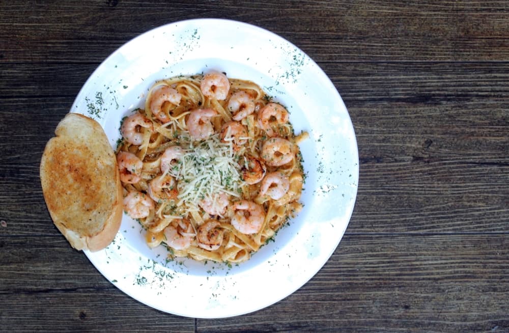 Slap Your Mama Cajun shrimp pasta ($16) is a pasta dish made from scratch. (Karen Chaney/Community Impact)