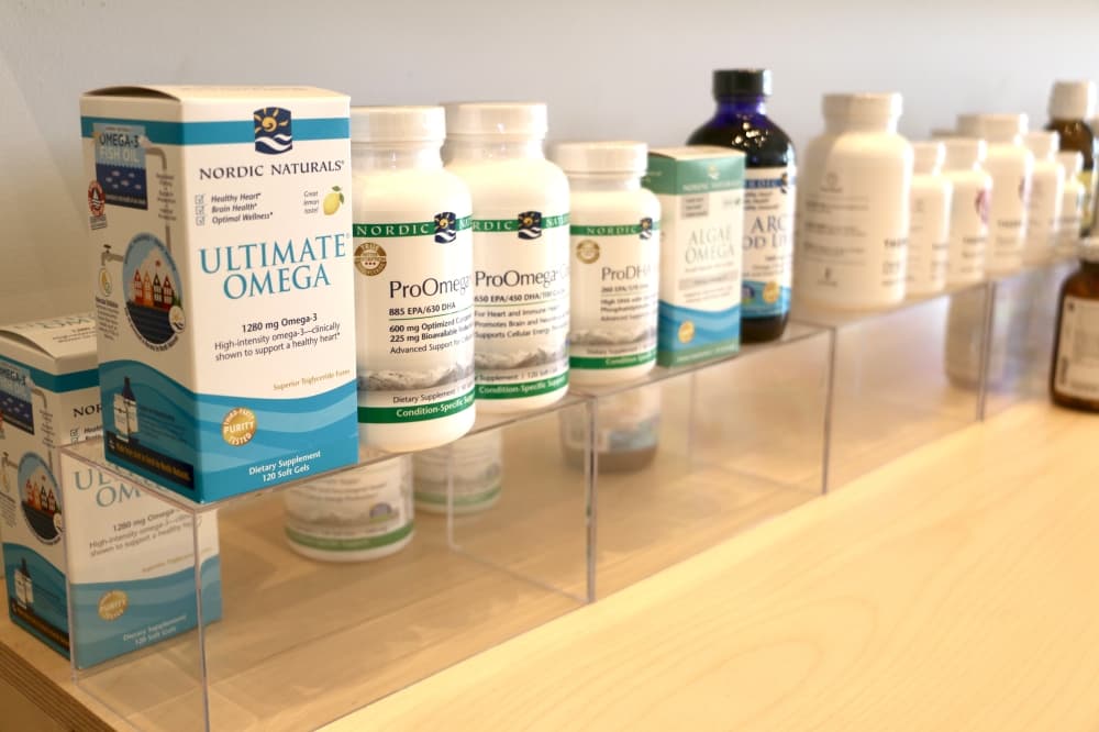 vitamins and supplements on a shelf 