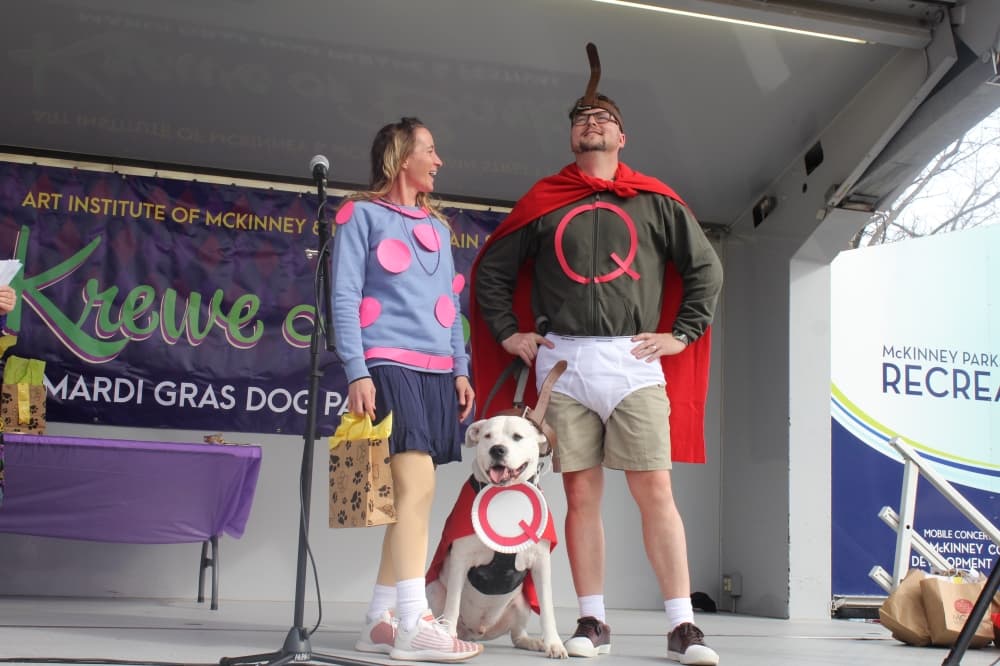 family and dog in Captain Underpants costume