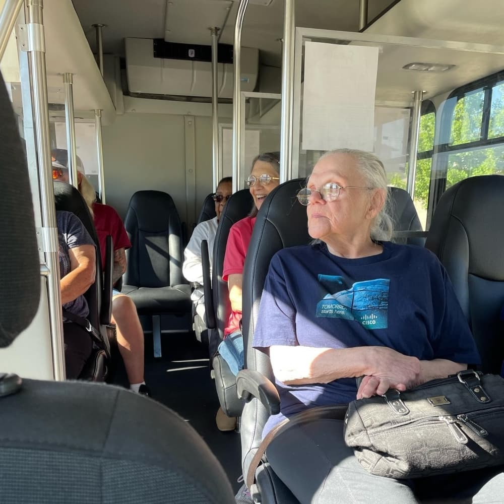 group on a bus 