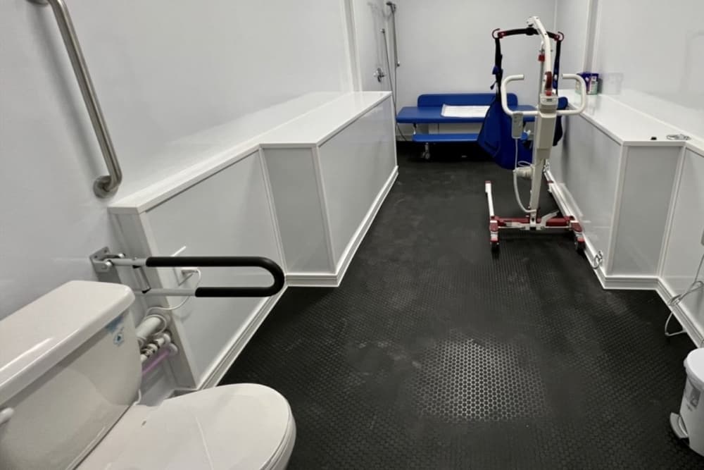 ChangingSA, the mobile changing unit, includes Americans with Disabilities Act-compliant toilets, a sink, a changing table with a lift and a shower. (Courtesy DisabilitySA)
