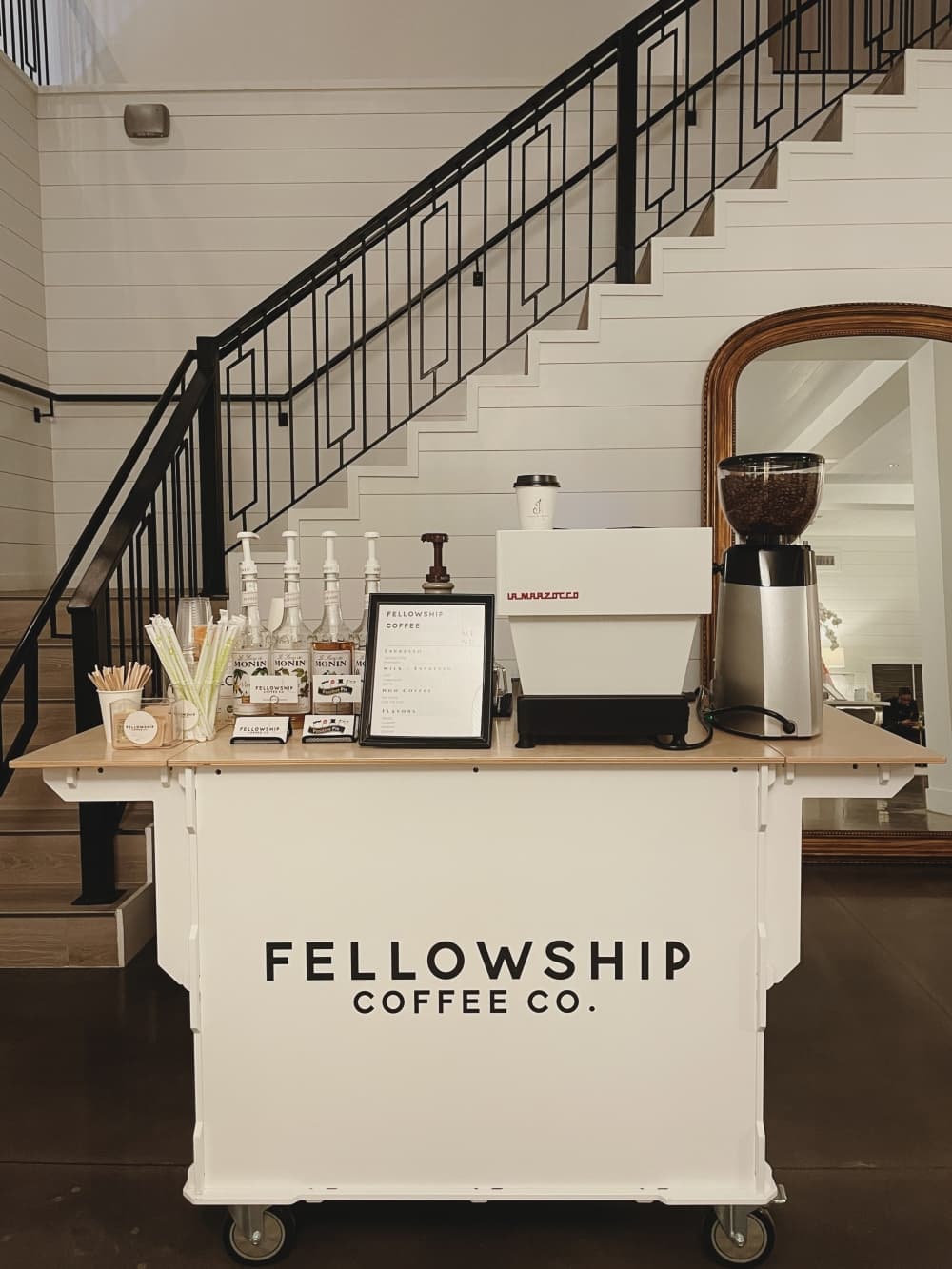 The traveling coffee cart concept launched in October 2021, with Borinaga and Chiu offering fresh coffee beverages at events across the Houston area. (Courtesy Shaider Divina)