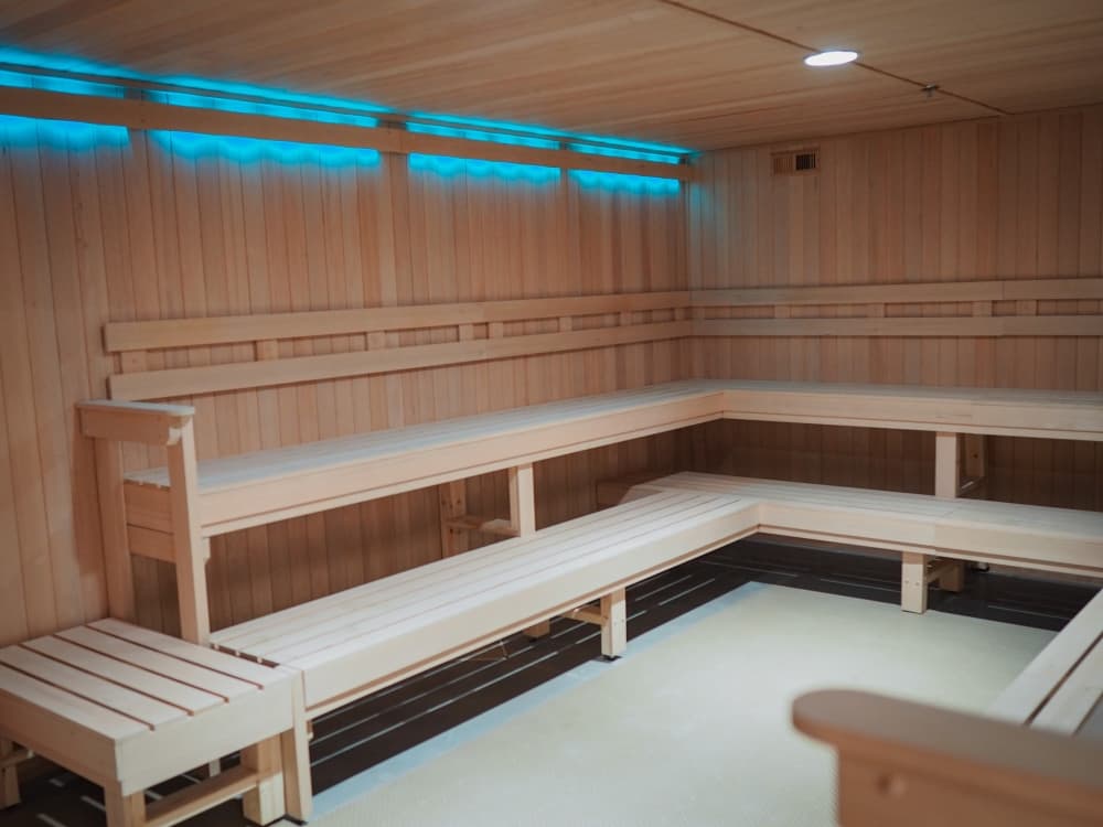 interior shot of sauna 