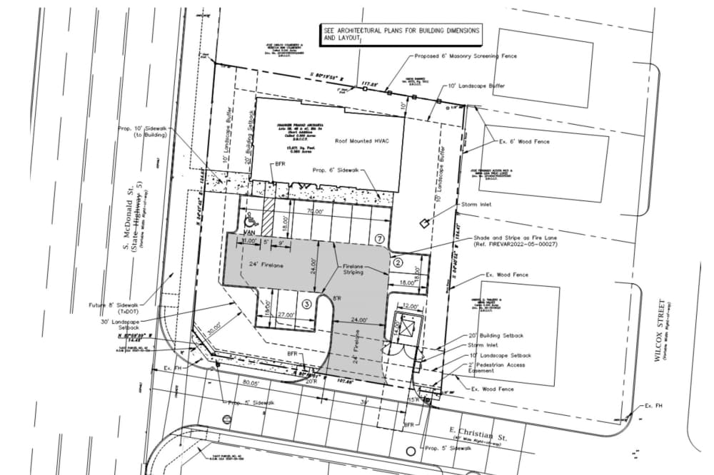 The site plan for the project