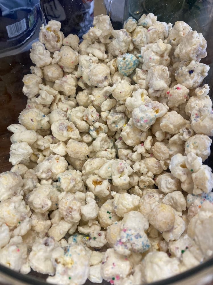 Birthday cake is one of the most popular flavors sold at The Popcorn Shack. (Jackson King/Community Impact)