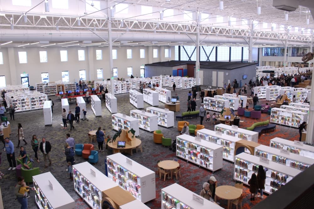 The new library is triple the size of the original, which was located in the George A. Purefoy Municipal Center. (Alex Reece/Community Impact)