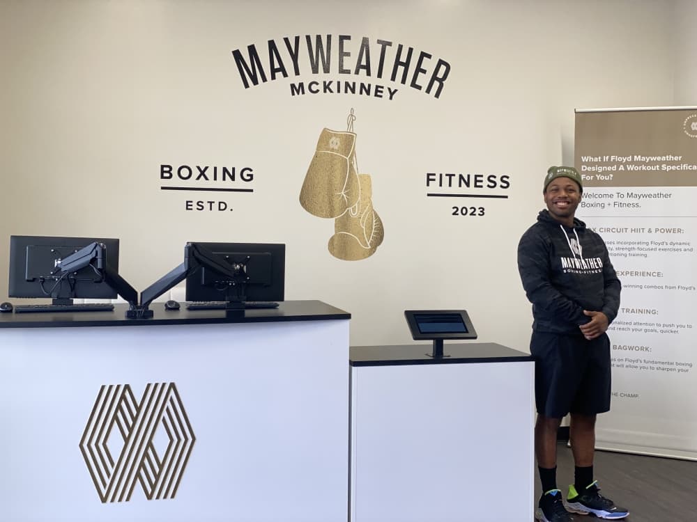 Mayweather Boxing   Fitness front desk with Chris Jones