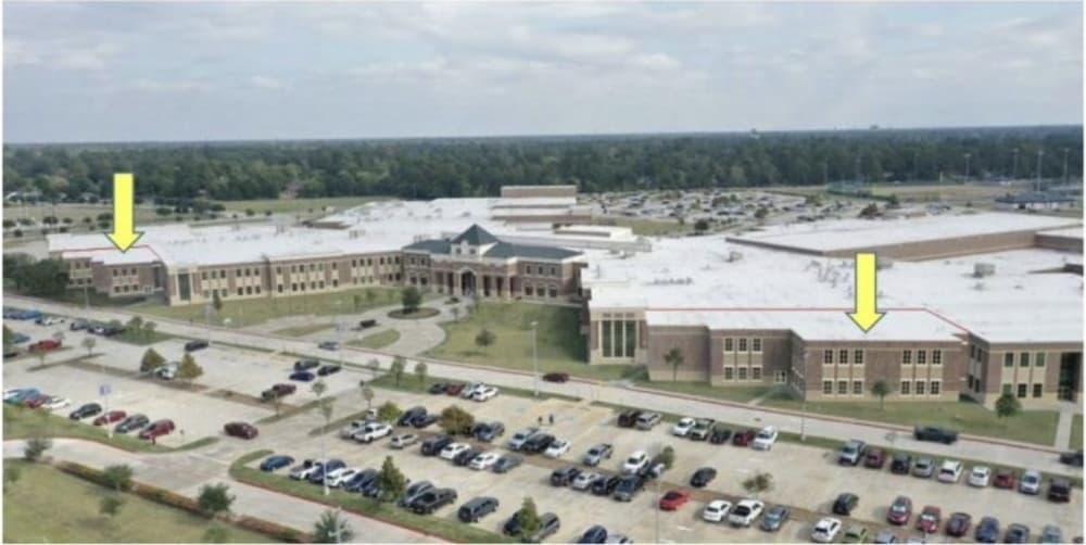 Renovations at Klein Cain High School will include two new two-story 20,000-square foot building additions that will be connected to areas of the existing building. (Rendering courtesy Klein ISD)