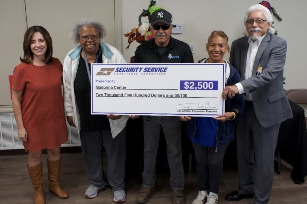 Security Service Charitable Foundation donates $2,500 to Madonna Center of San Antonio