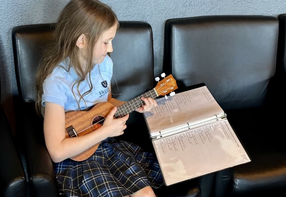 Don't Stop Rockin' offers private ukulele lessons. (Amanda Cutshall/Community Impact)
