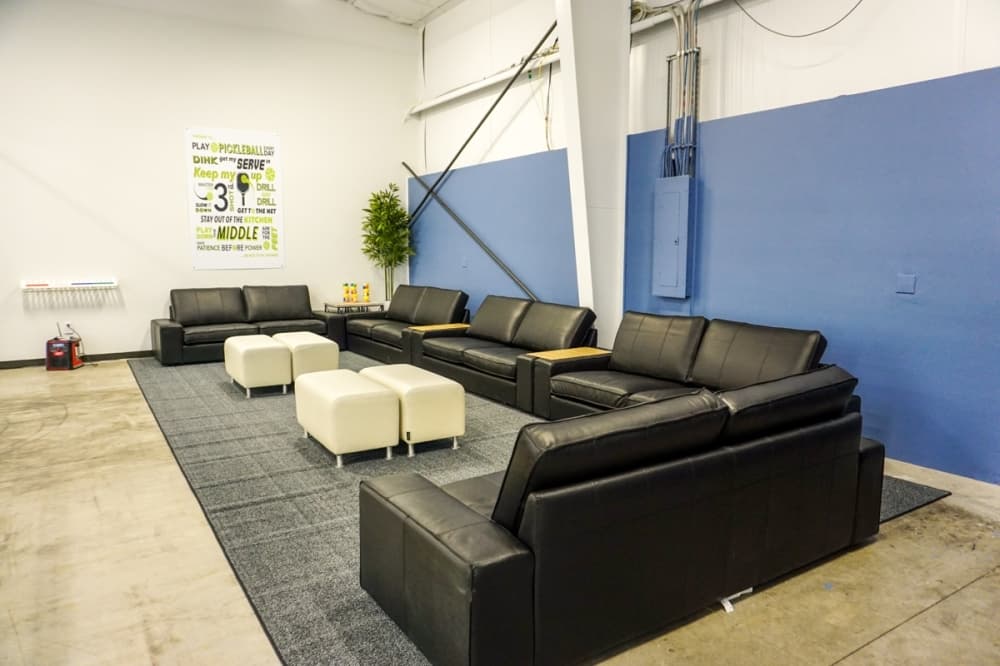 A lounge area is available for players to watch matches or relax after games. (Sierra Martin/Community Impact)