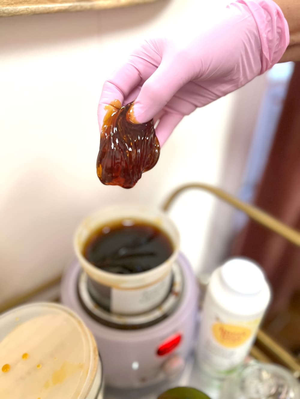 Sugar wax is made up of sugar, lemon juice and water. (Zacharia Washington/Community Impact)