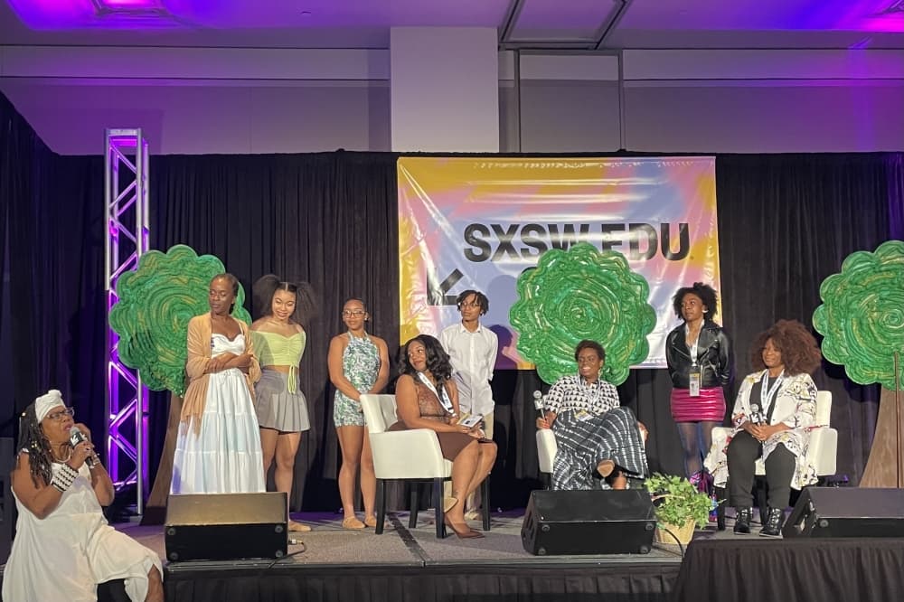 After the performance, there was a Q&A session with the performers as well as Denisea Woodard Patterson, founder and director of Rising Stars Academy of Dance & Performing Arts; and Michelle Bonton, founder and executive director of Harris County Cultural Arts Council. (Summer El-Shahawy/Community Impact)