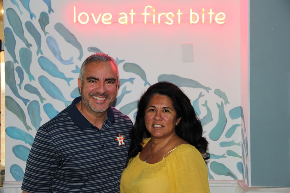 Owners Ronald and Rosa Perez opened Sharky's American Grill in Vintage Park in August. (Wesley Gardner/Community Impact)